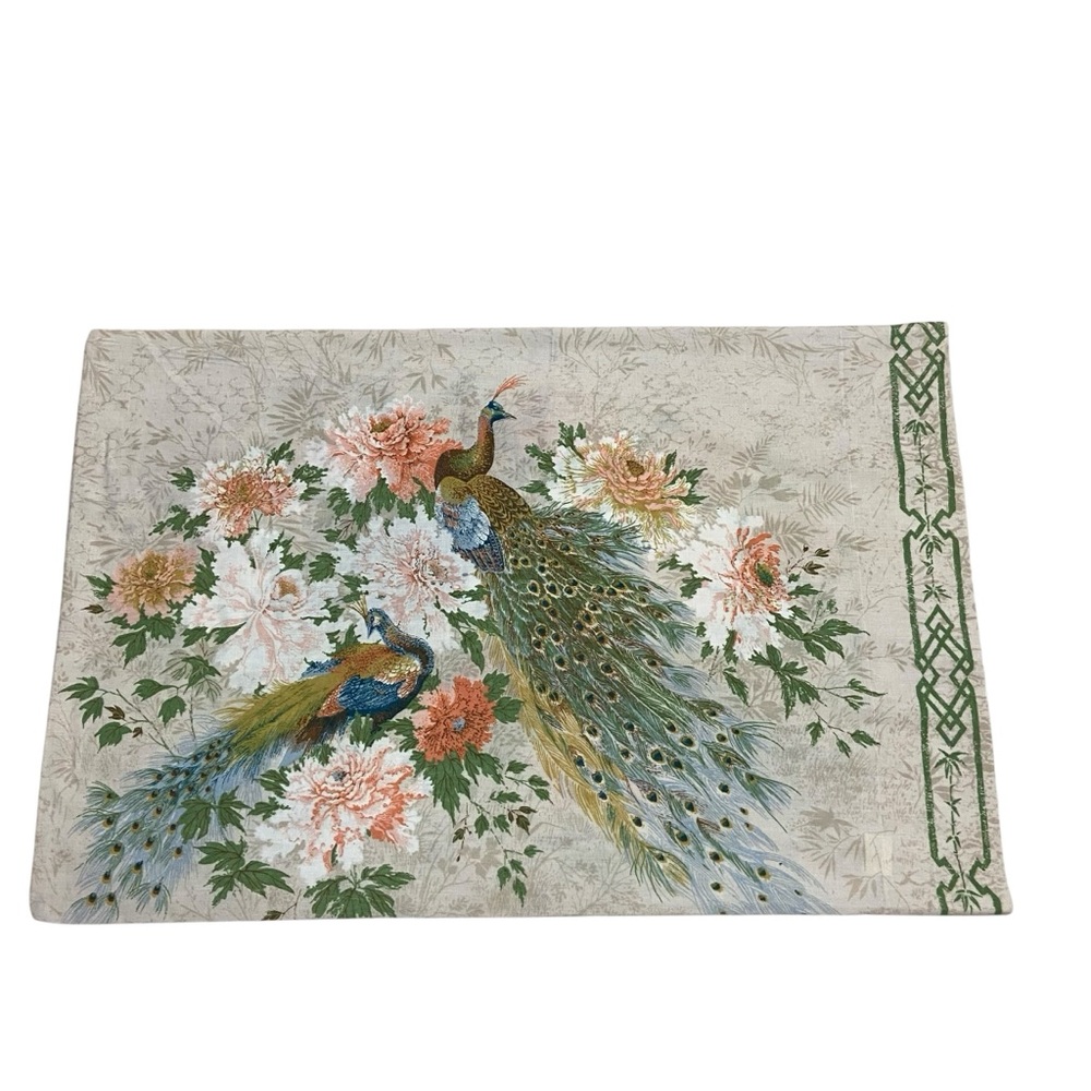 Vintage Marlborough Peacock Pillow Case Standard Made In USA